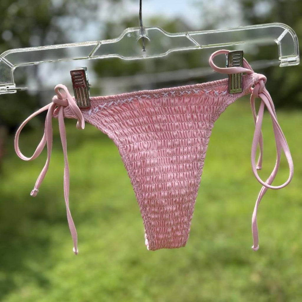 upcycled heart charm bikini bottoms