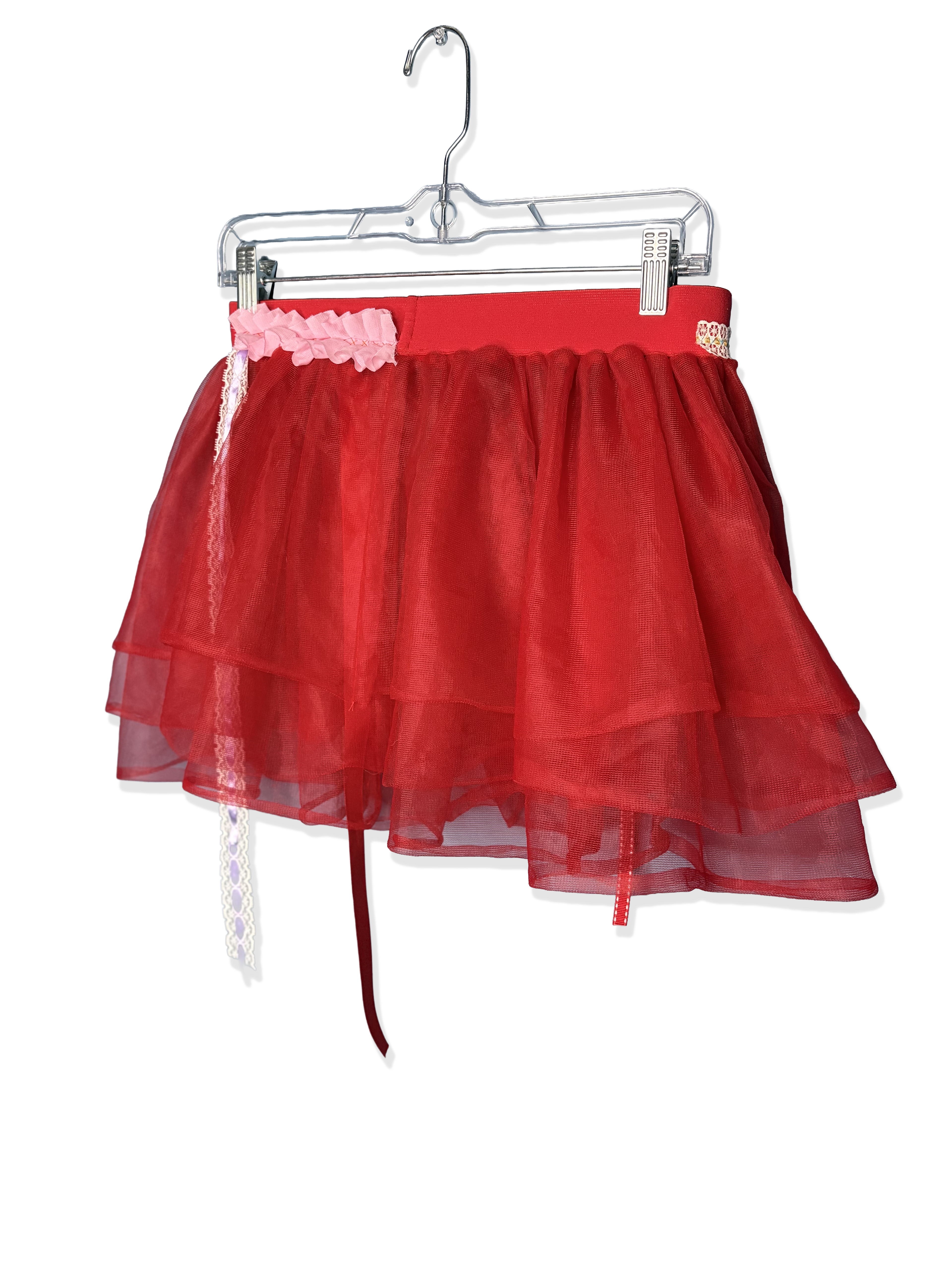 upcycled red sheer tutu