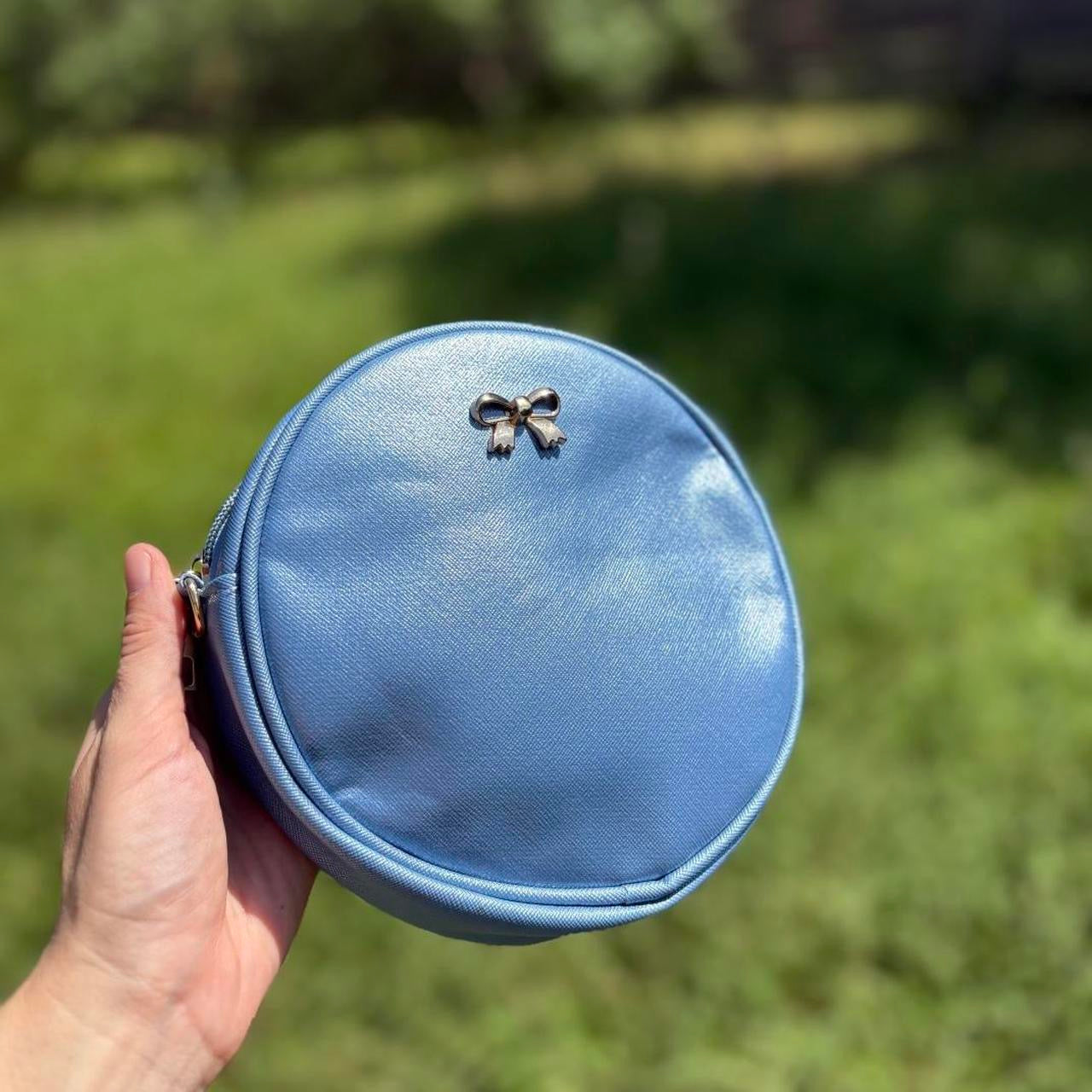 blue bow purse