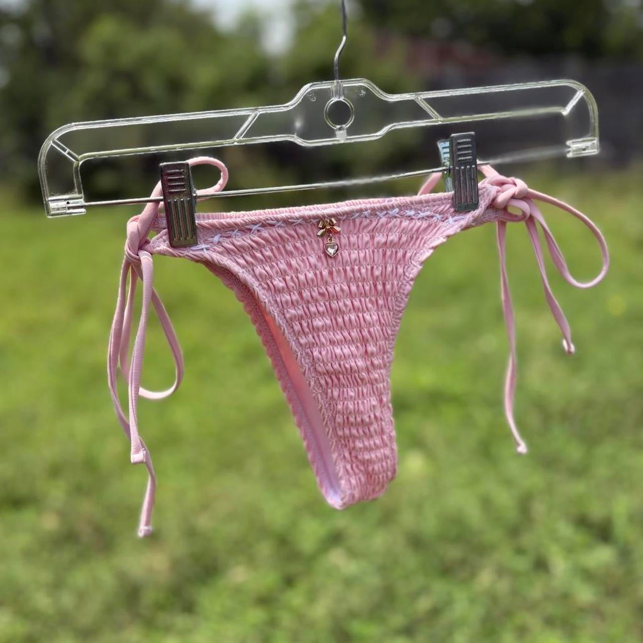 upcycled heart charm bikini bottoms