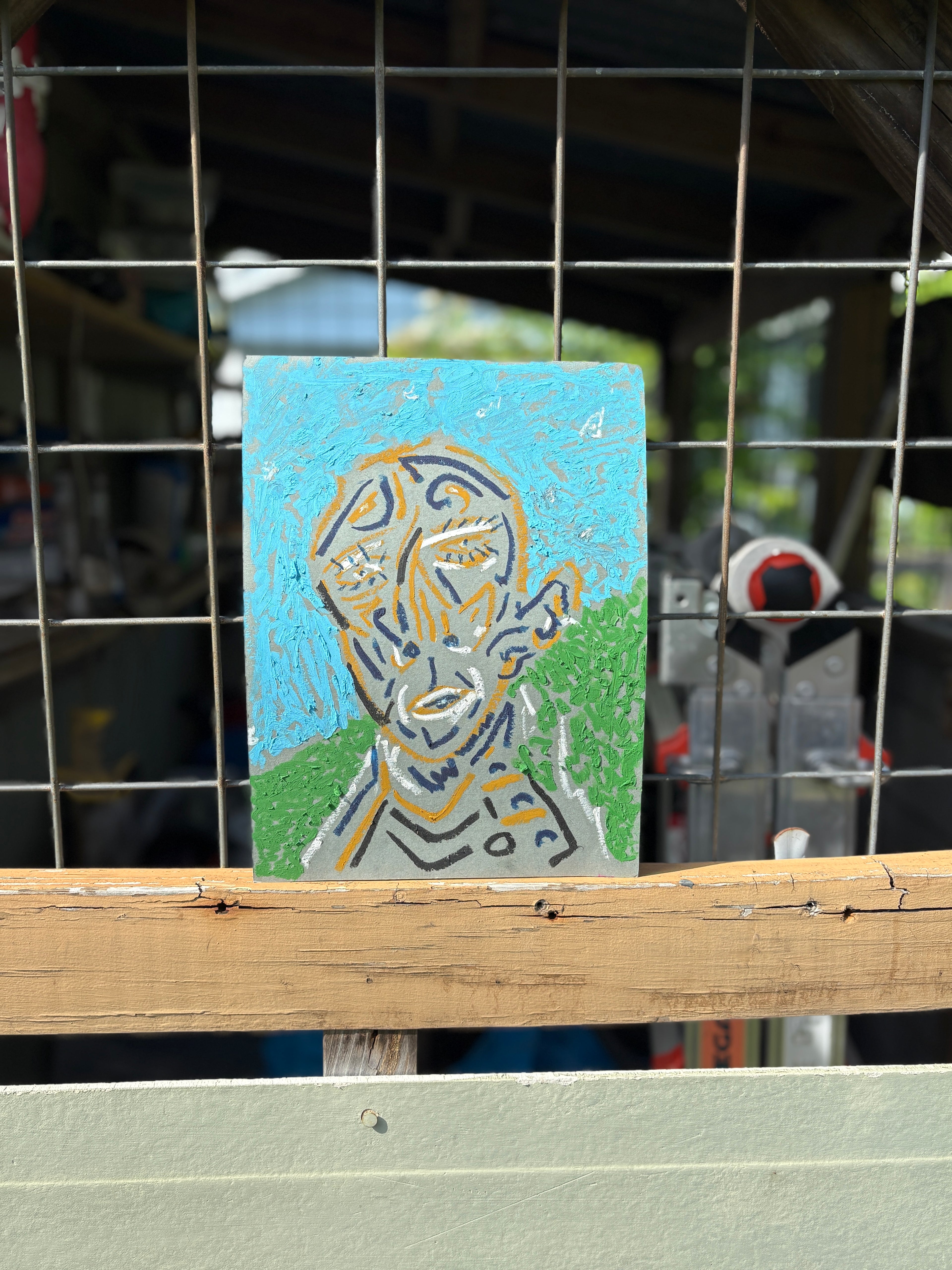 “At the Shop” 9x11in pastel piece