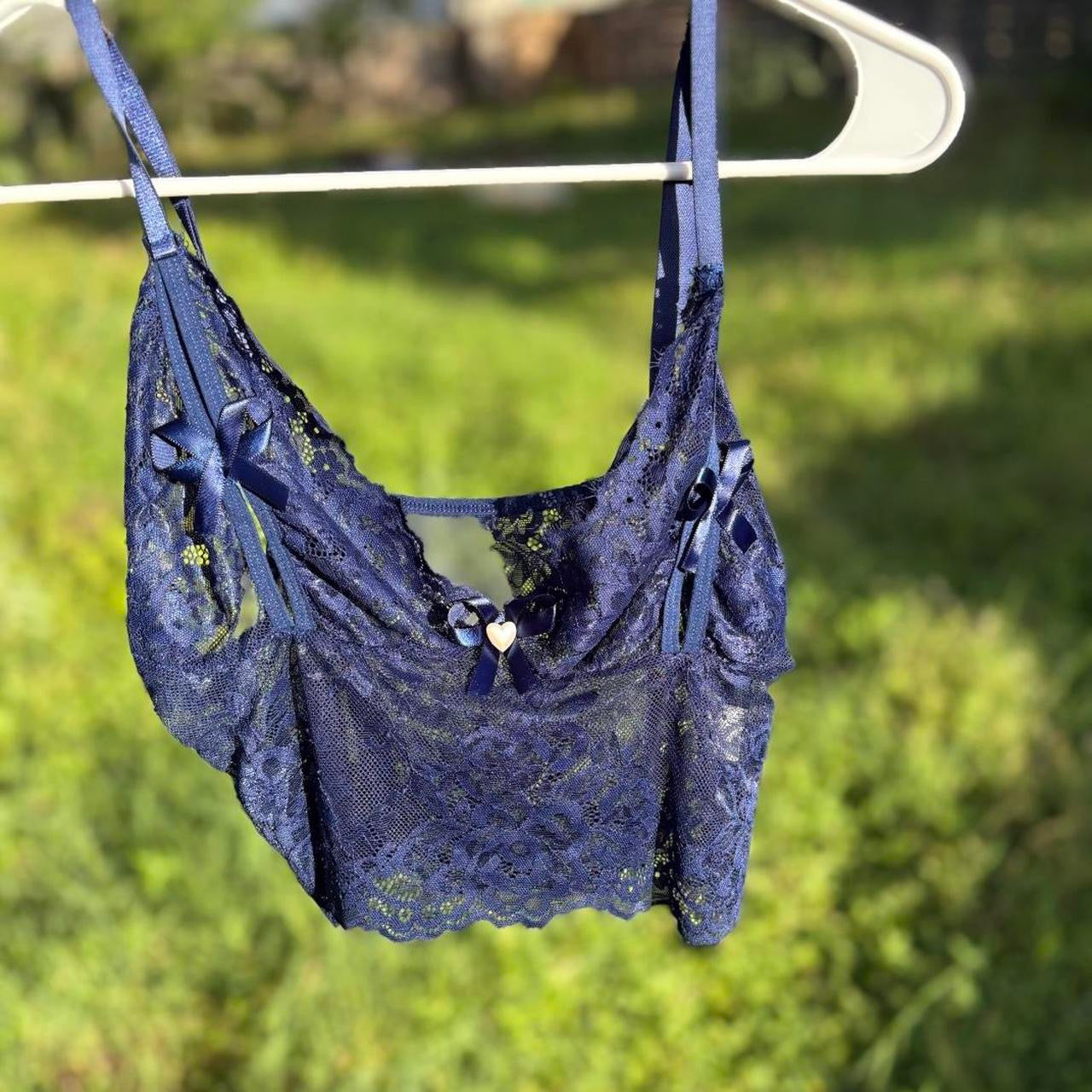 upcycled blue lace cami