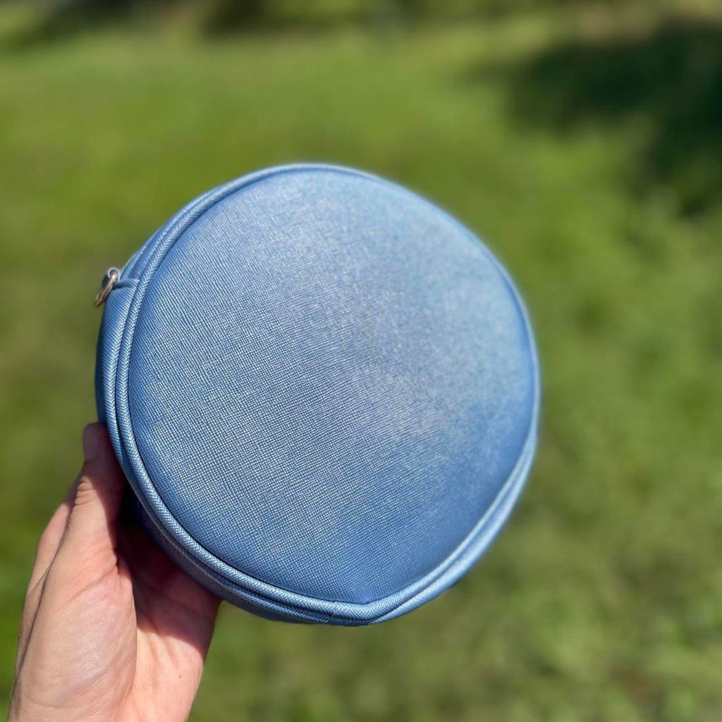 blue bow purse