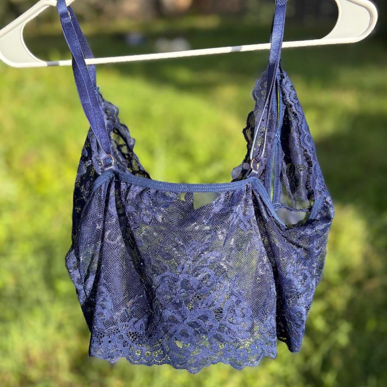 upcycled blue lace cami