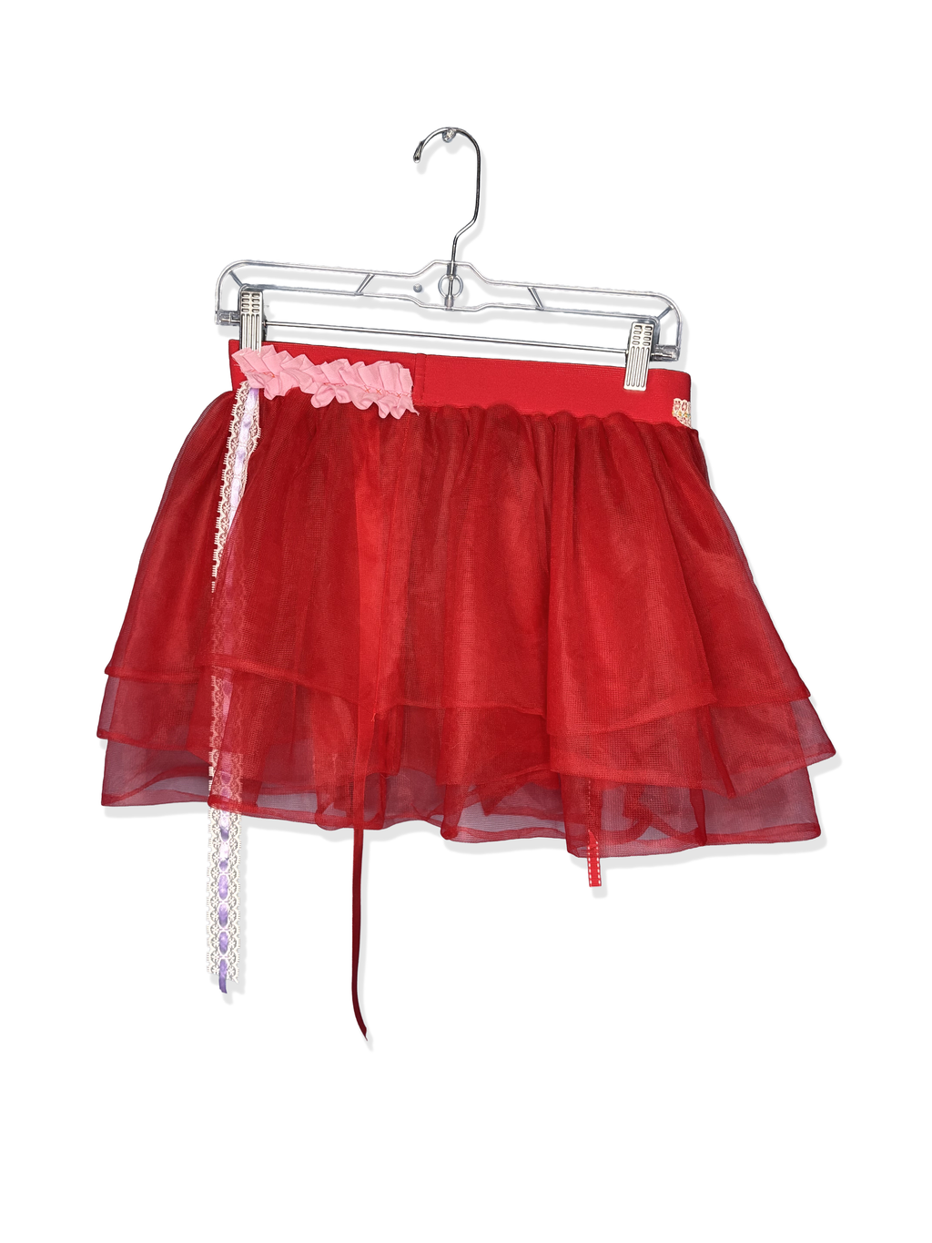 upcycled red sheer tutu