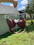 Upcycled Striped Heart bra