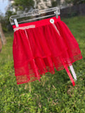 upcycled red sheer tutu