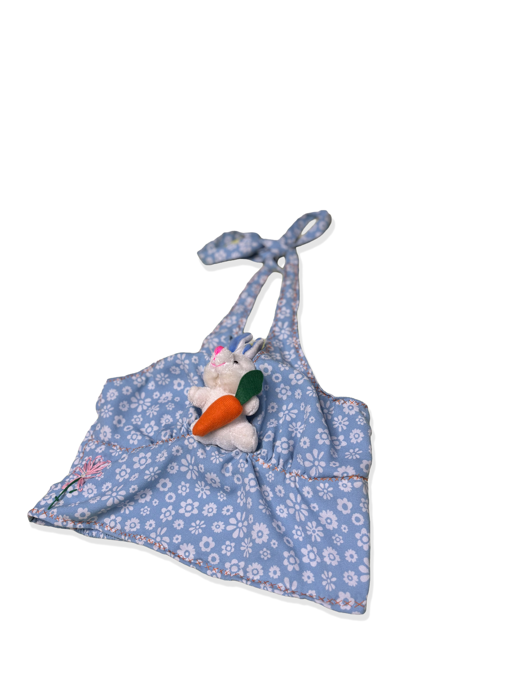 upcycled blue bunny halter top