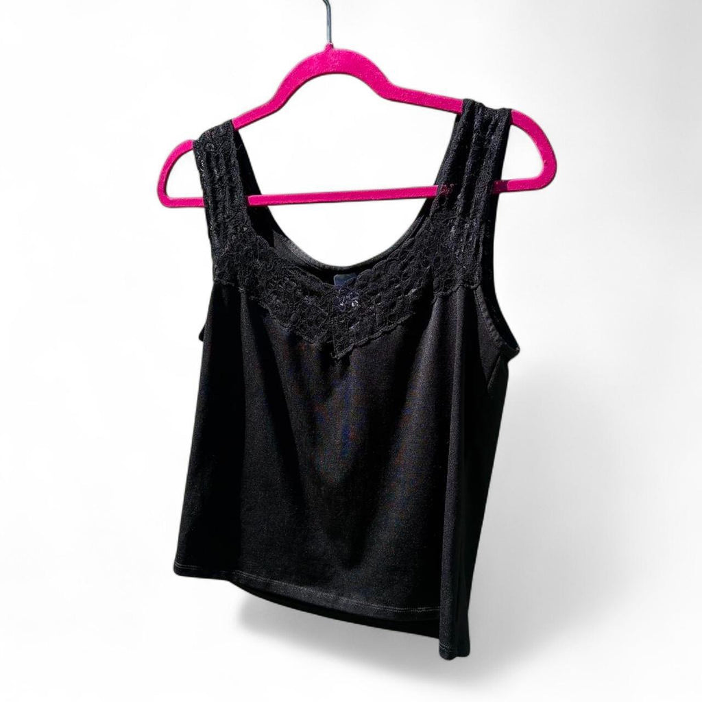 early 00s black lace tank