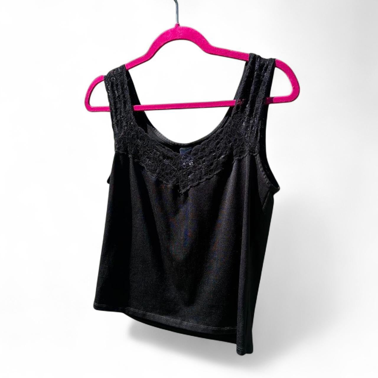 early 00s black lace tank