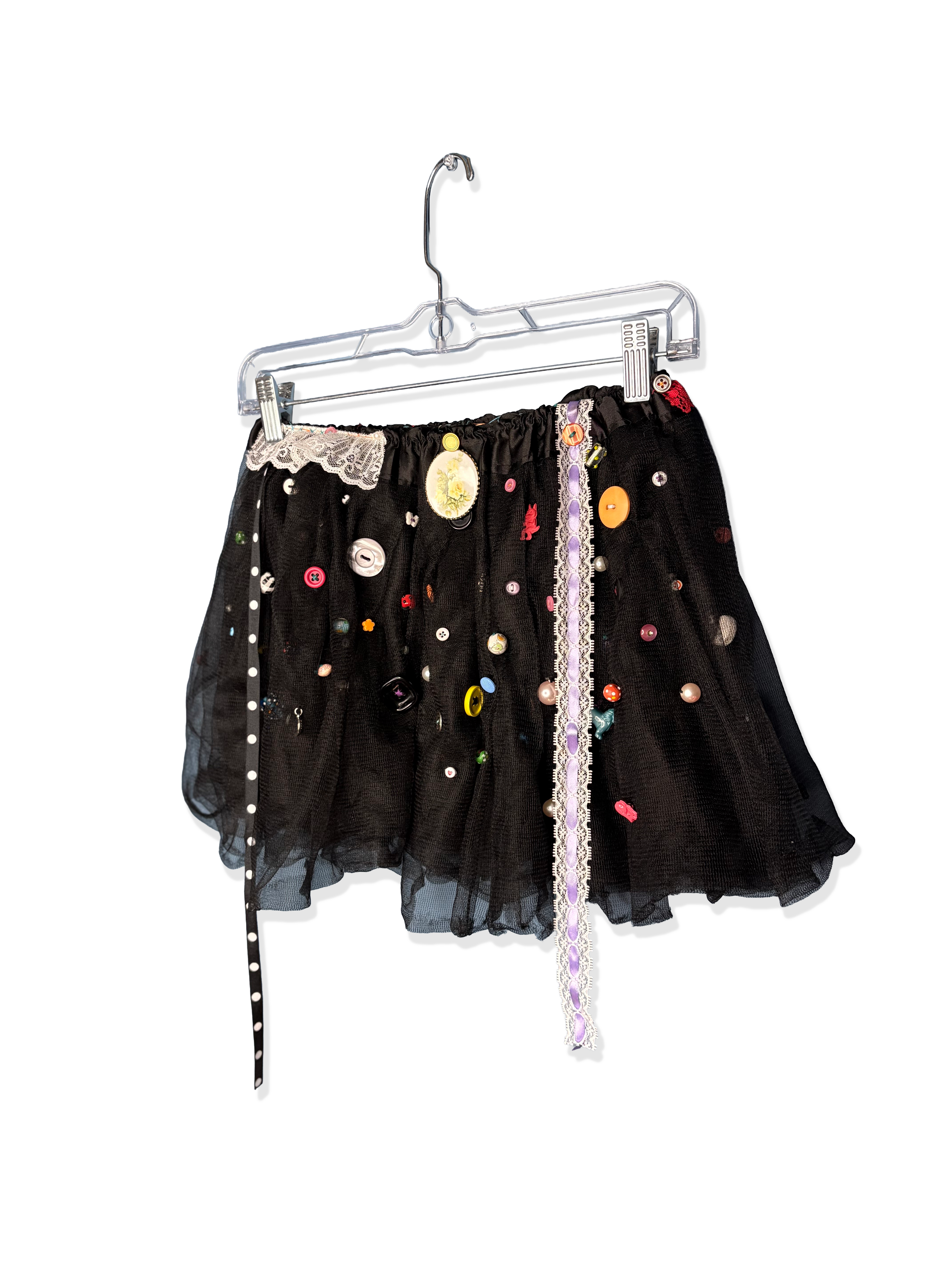upcycled black sheer tutu