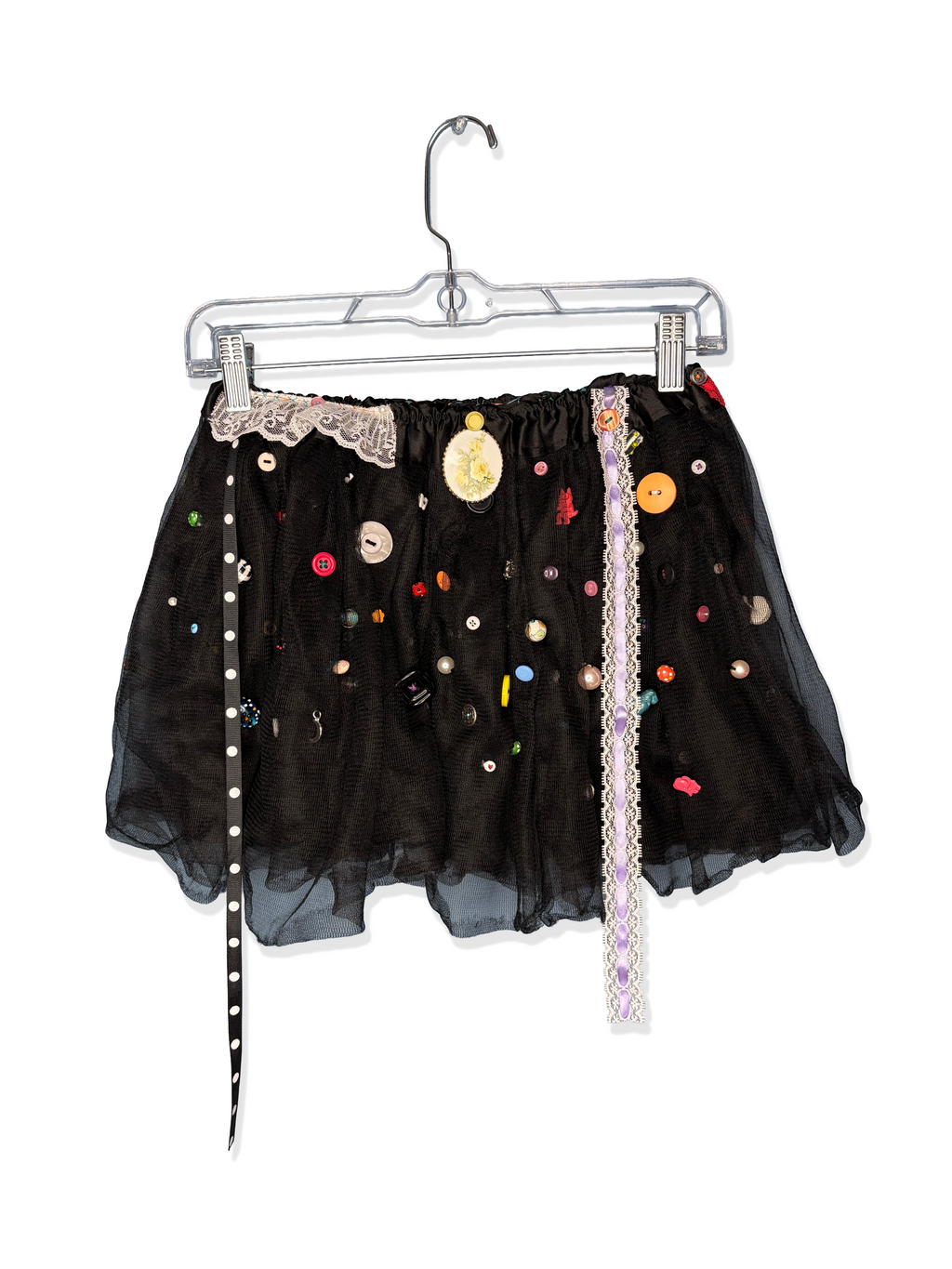 upcycled black sheer tutu