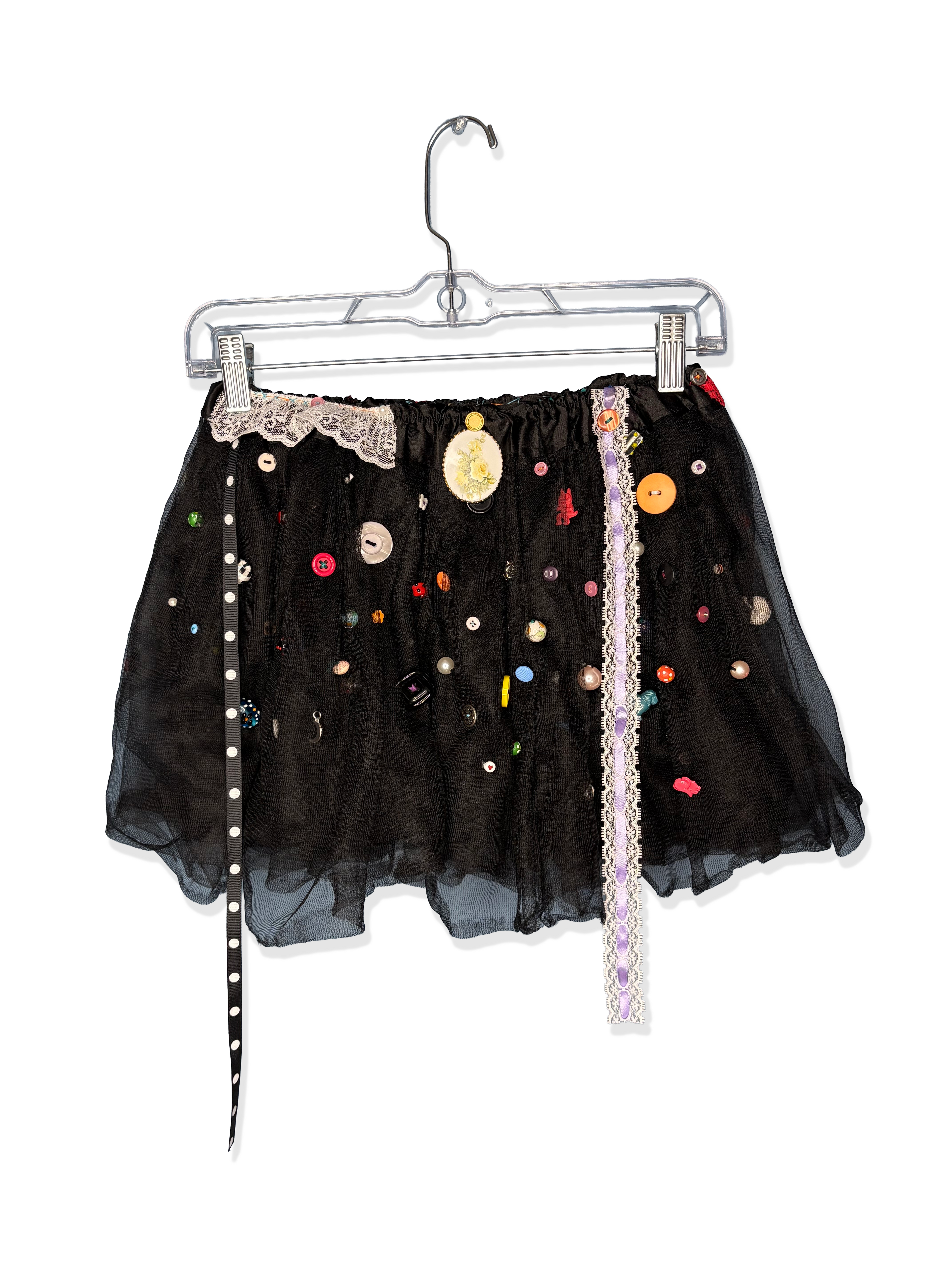 upcycled black sheer tutu