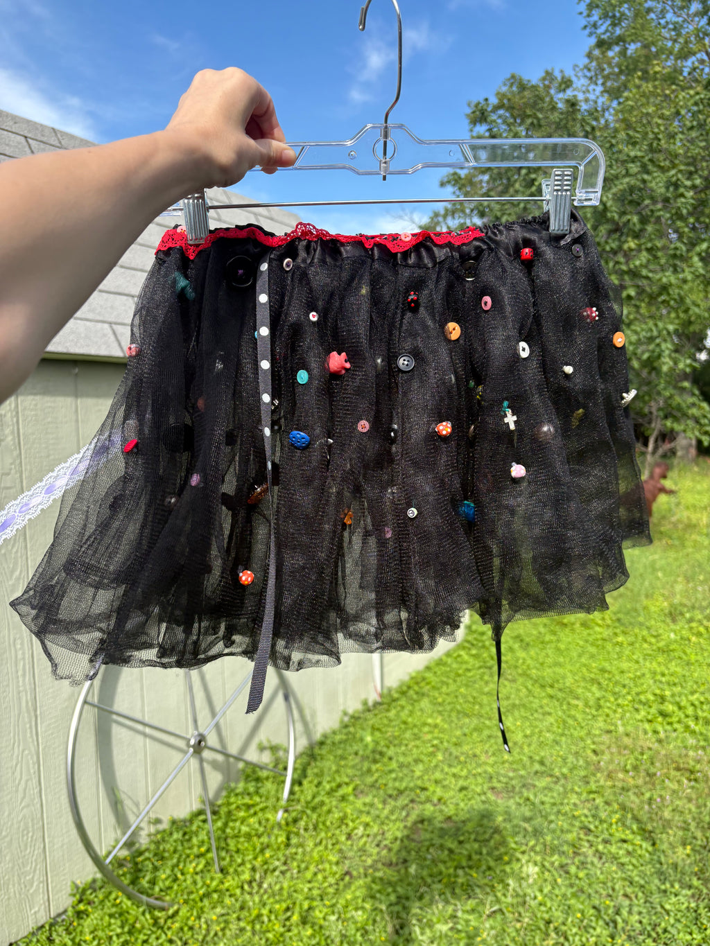 upcycled black sheer tutu